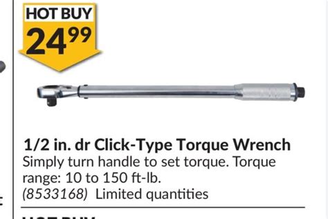Digital torque wrench princess auto.  dr Click-Type Torque Wrench, $24.  20...