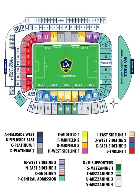 Sections 120 and 123 behind the Galaxians are reserved f