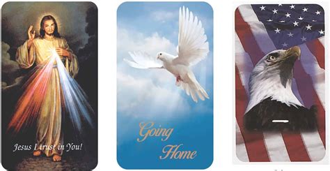 Dignity memorial prayer cards.  These are shown for each design and include: lar...