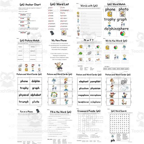 Digraph PH Consonant Sound Activity Packet and Worksheets by Teach Simple