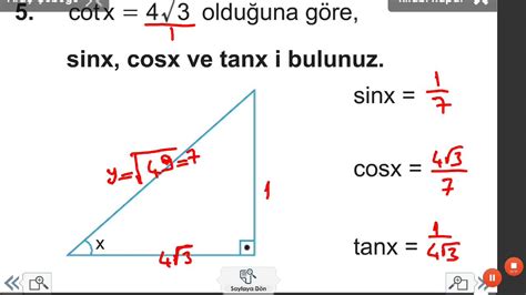 Dik üçgende trigonometrik oranlar çözümlü sorular