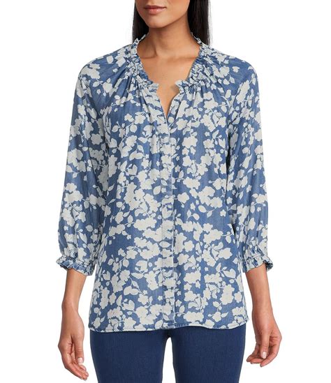 Calessa Petite Size Textured Knit Burnout Tie Dye 3/4 Bell Sleeve Blouse. $69.00. Petite. 1. 2. 3. Shop Dillard's for the latest styles in women's petite casual and dressy blouses.