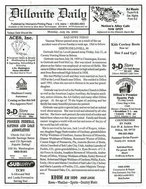 Dillonite daily obituary archives. .  <a href=https://stag.der-sinzinger.de/pub/gbkjh/unreal...