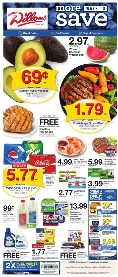 Dillons Ad. Here you can find the ️ Dillons Weekly ad!Look through the dates of these weekly Dillons ads and choose the one you would like to view. The Dillons ad this week and the Dillons ad next week are both posted when available!. With the Dillons weekly flyer, you can find sales for a wide variety of products and compare the 2 weeks when both the current Dillons ad and the Dillons .... 
