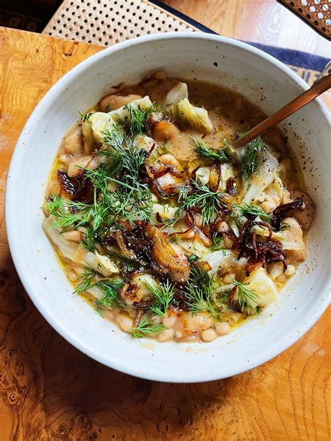 Dilly Bean Stew with Cabbage and Frizzled Onions — Alison