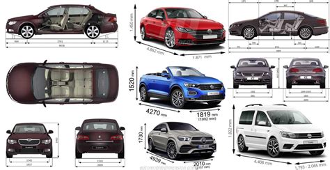 Dimensions of SEAT cars showing length, width and height