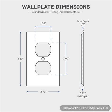 Dimensions of outlet cover. Wall plates come in three sizes – standard, midsize and jumbo. Use wall plate covers and light switch plates to protect from the danger that wires and cords can bring when exposed. Choose from outlet covers like toggle switch plates and rocker switch plates or blank wall plates as simple additions to beautify your space. We have the perfect ... 