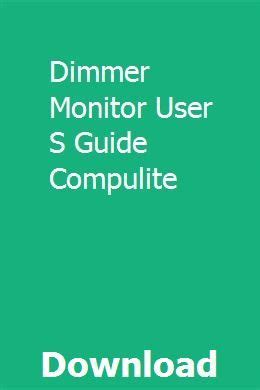 Dimmer monitor user s guide compulite. - Old magazines the price identification guide.