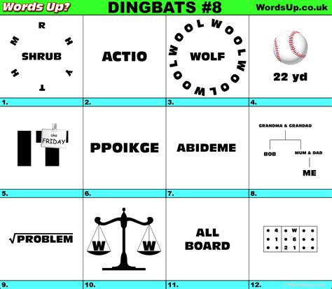 Dingbats Sample Answers PDF