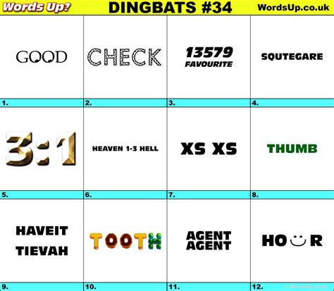 Dingbats Word Trivia level 13 Answer Hints are provided on this