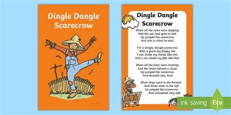 Dingle Dangle Scarecrow Nursery Rhyme Cards - Twinkl