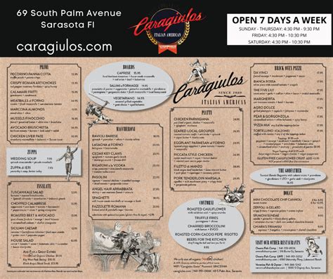 Dinner Menu - Caragiulos Italian American Restaurant - 69 South …