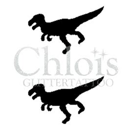 Dino (Duo Stencil) Sjablonen Dieren Chloïs Glittertattoo