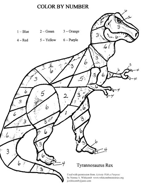 Dinosaur Color By Number Addition Coloring Page Coloring Home