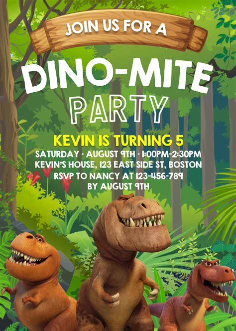 Dinosaur Invitation Template Free