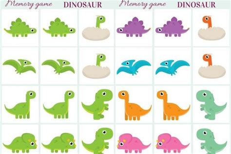 Dinosaur Memory Game Free Printables Creative Kitchen