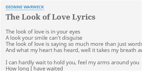 Dionne Warwick - The Look of Love Lyrics SongMeanings