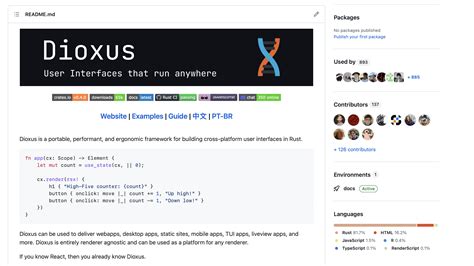 Dioxus blitz.  This means that it ready for experimentation and early adoption,...