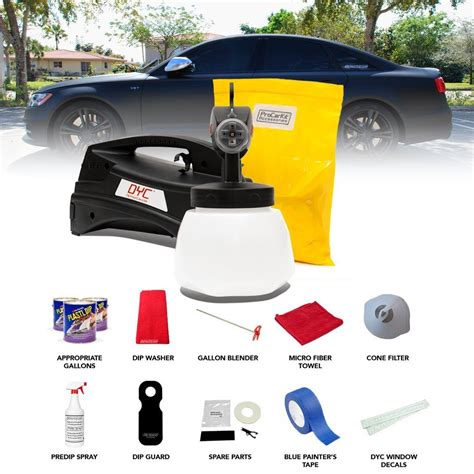 Dip your car kit. Our Base Car Kits include all of the tools and accessories that you will need to Dip your car. Choose any of the Spray 50 Canada gallons to create a complete kit. 