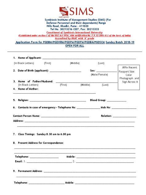 Diploma Application Form 2018 19
