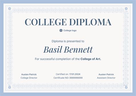 Diploma Template Word