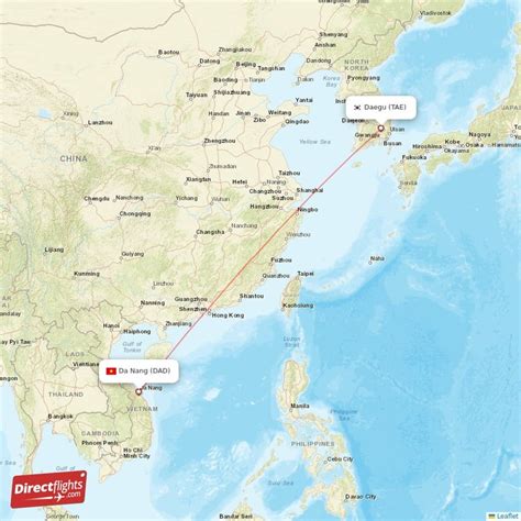 Direct (non-stop) flights from Da Nang to Daegu