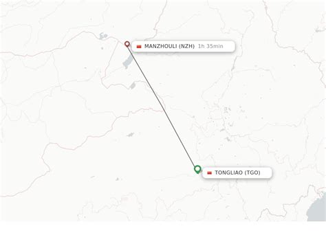 Direct (non-stop) flights from Manzhouli to Tongliao