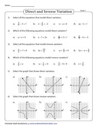 Direct Variation Worksheet Answer Key Algebra 1 Worksheet Resume Examples