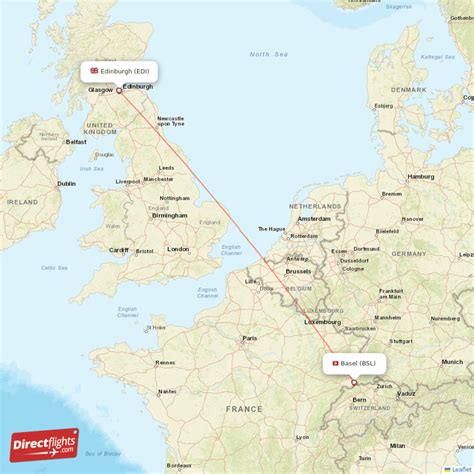 Direct flights from Basel Mulhouse Freiburg to Edinburgh