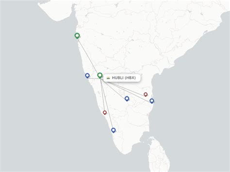 Direct flights from Hubli / Dharwad (HBX)