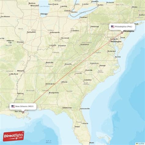 Direct flights from New Orleans to Philadelphia