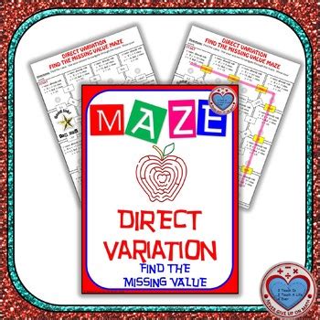 Direct variation find the missing value maze.  1) Which of the following state...