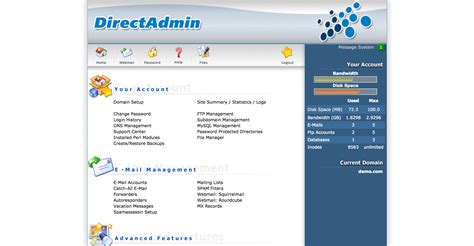 Directadmin. You can e-mail questions to sales@directadmin.com or send an inquiry by visiting the contacts page. We are available Monday through Friday, 9 AM - 5 PM Mountain Standard Time. You may also visit the forum to see if your question has been answered there. 