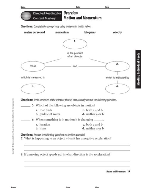 Directed For Content Mastery Physical Science Answers