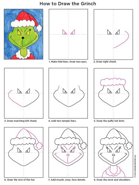 How to Draw The Grinch from Dr. Seuss with Easy Step by Step Drawing Lesson. Step 1. Start off by drawing the basic shapes of the face. Create a circle and a …. 