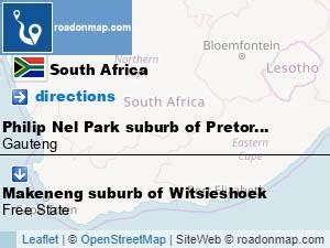 Directions and distance from Metsimatsho suburb of Dikgakeng …