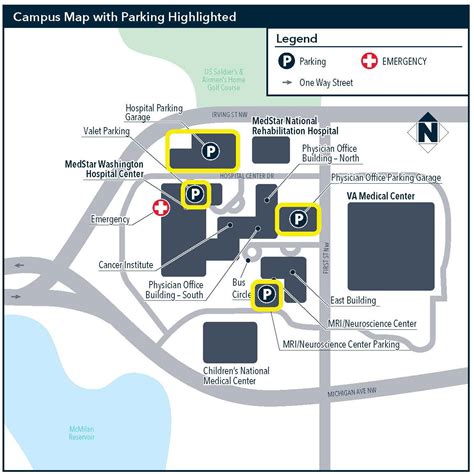 Getting around MedStar Washington Hospital Center can be overwhelming, but with this guide, we’ll be able to show you the easiest way to get to the cath lab. You’ll start off at the Main Entrance, which is across from the Blue Parking Lot. Follow the hallway to the left of the information desk until you see a courtyard through the windows.. 