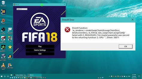 Directx function error fifa 18.  Search "Regedit" using the search bar on the t...