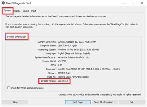 Directx last version.  If Windows cannot find the dxdiag program, DirectX version 5...