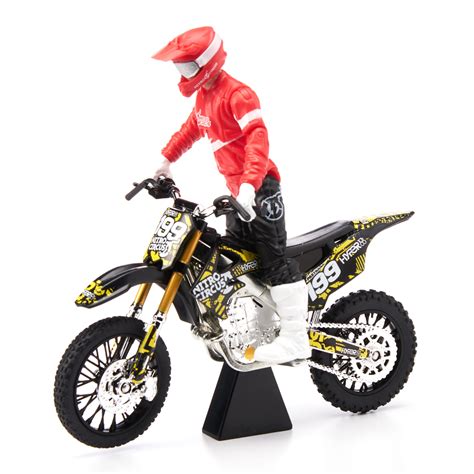 Great deals on 1:18 Scale Diecast Motorcycles & ATVs. Expand your options of fun home activities with the largest online selection at eBay.com. Fast & Free shipping on ... Qty-4 New Ray Honda Yamaha Kawasaki Suzuki Dirt Bike Toy CR250 KX250 YZ RM 06227. $25.92. Rare Orange County Choppers American Chopper Black Widow Motorcycle …. 