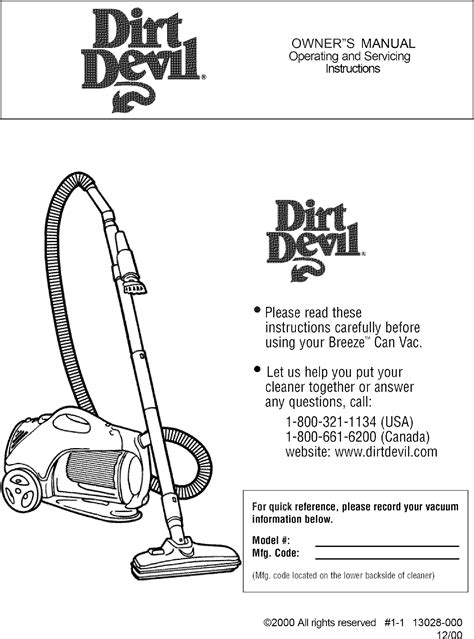 Dirt devil breeze bagless owners manual. - 1968 ford and mercury shop manual.