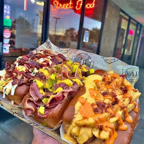 Dirt dog las vegas. Price. Dirt Dogs $5.95. 100% Beef Nathans Dogs Wrapped In Center Cut Bacon Topped With Grilled Onions & Bell Peppers Buns: Traditional, Portuguese, Lobster (Add $0.25) House. Brown. Green. Red. Dirt Dog at 8390 S Rainbow Blvd #100, Las Vegas, NV: ⏰hours, coupons, directions, phone numbers and more. 