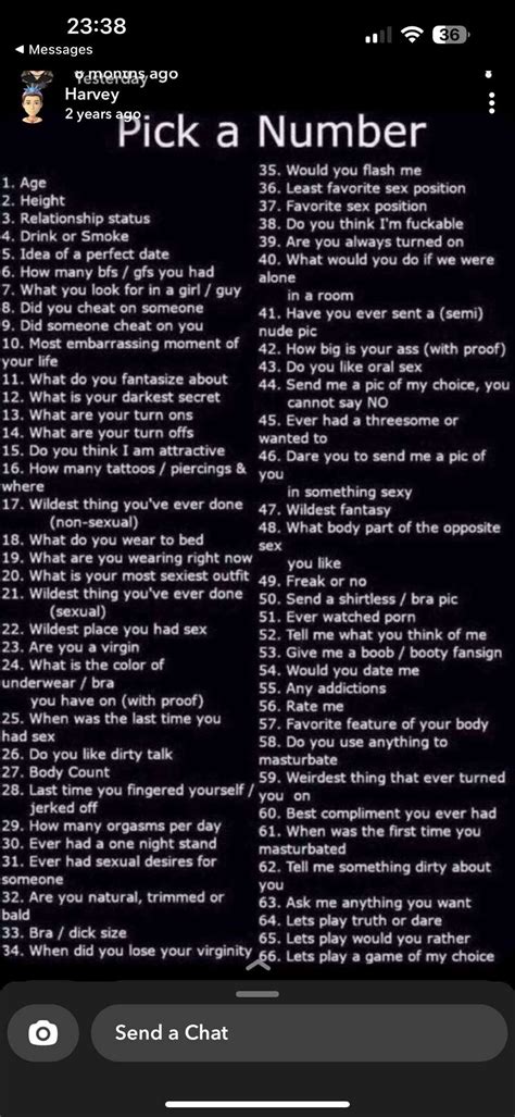 Dirty Question Game Pick A Number QUESTIONSE
