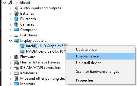 Disable amd integrated graphics laptop.  On a hardware level, the iGPU is usually disabled b...