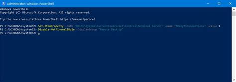 Disable remote desktop powershell.  You can also use commands in Command Pr...