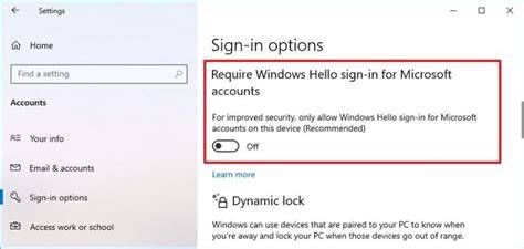 Disable require windows hello sign in for microsoft accounts.  Learn about the con...