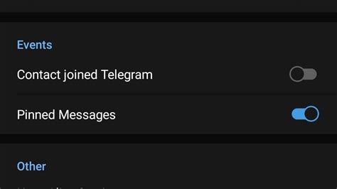 Disabling the “Contact Joined Telegram” Setting Never