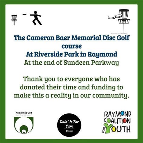 Disc Golf : Programs : What We Do : Raymond Coalition for Youth