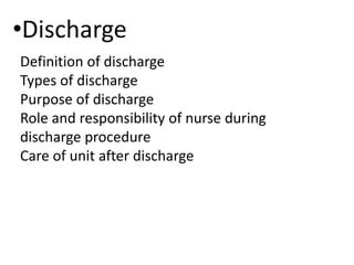 Discharge definition
