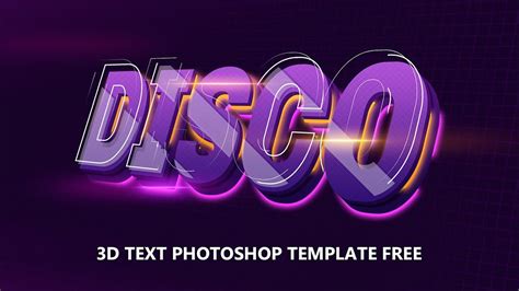 Disco 3d Text Editable Photoshop Free Psd Style 101 Youtube